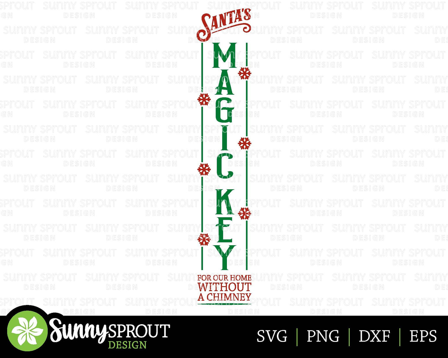 Santa's Magic Key Porch Sign, Digital download, Cricut SVG cut file, Silhouette, Christmas door leaner design