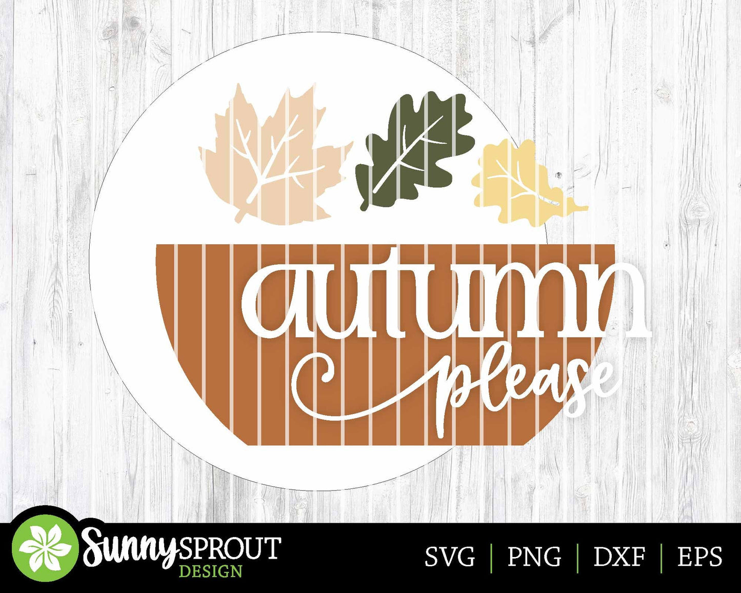 Autumn Please Leaf Sign, Digital Download, SVG Laser Cut File, Cricut, Round Fall Welcome Door Hanger Design