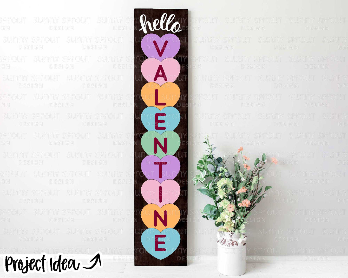 Conversation Heart Porch Sign, Digital Download, Cricut Cut File, Silhouette, Valentine's Day Door Leaner Design
