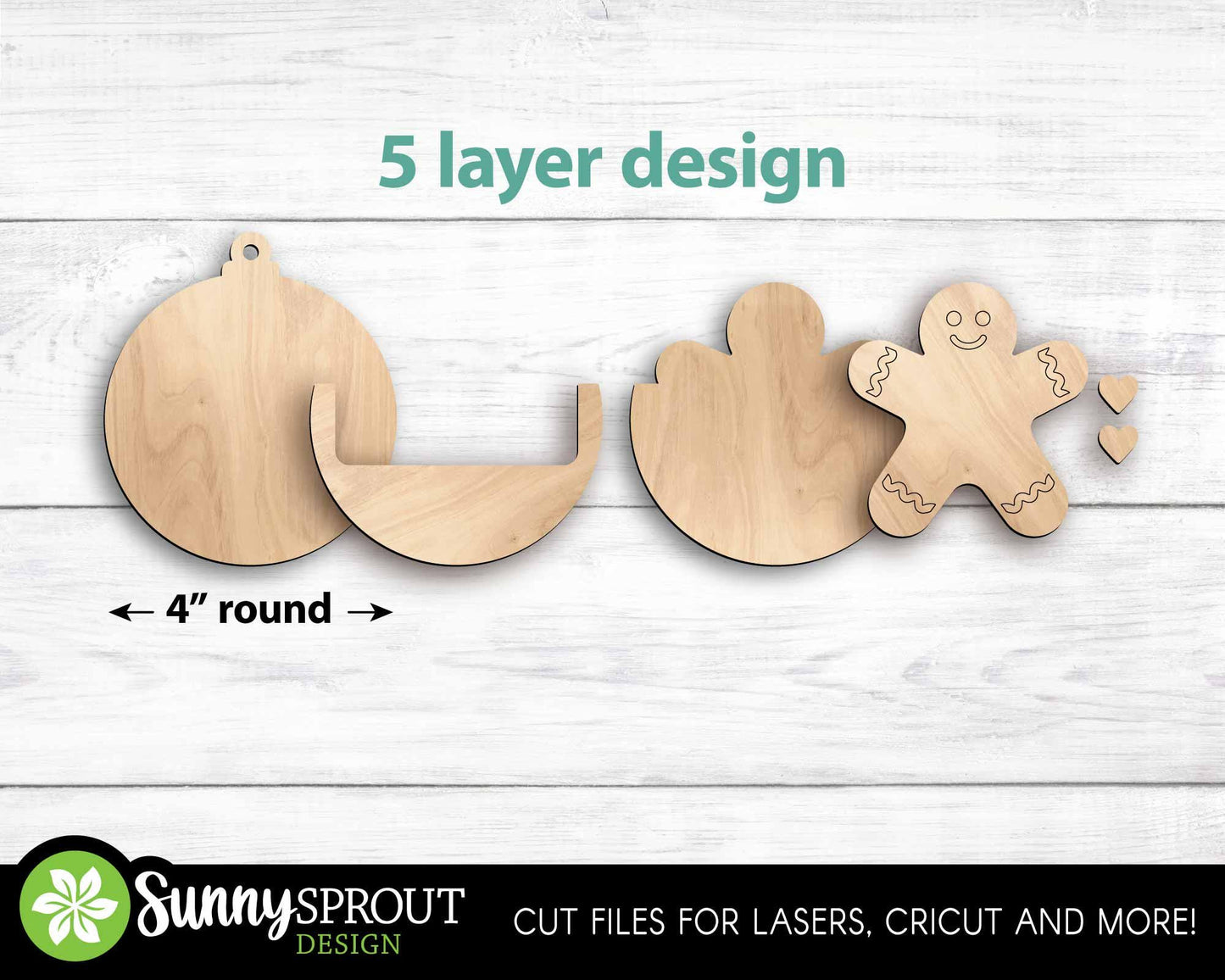 Gift Card Holder Ornament Bundle, Digital download, SVG laser cut file, Cricut, Christmas design