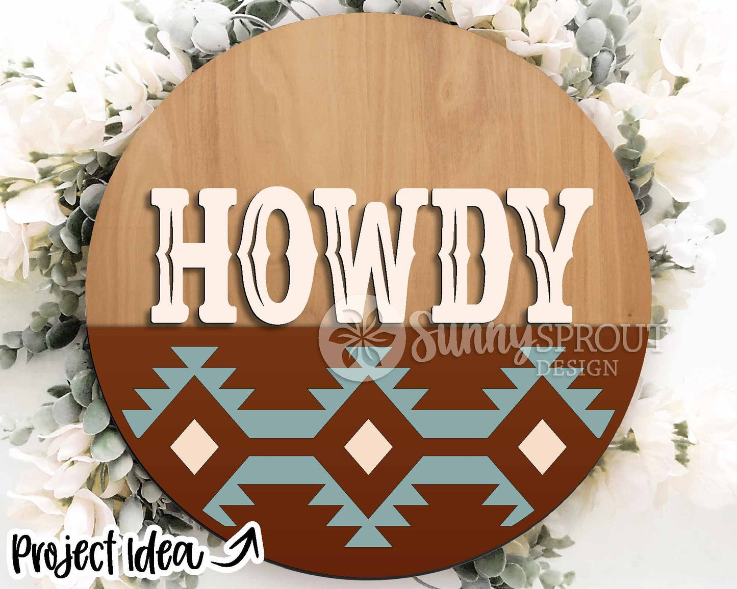 Southwestern Laser Sign Bundle, Round door hanger svg, Glowforge laser file, Cricut, Welcome sign svg, Aztec decor, Cowboy