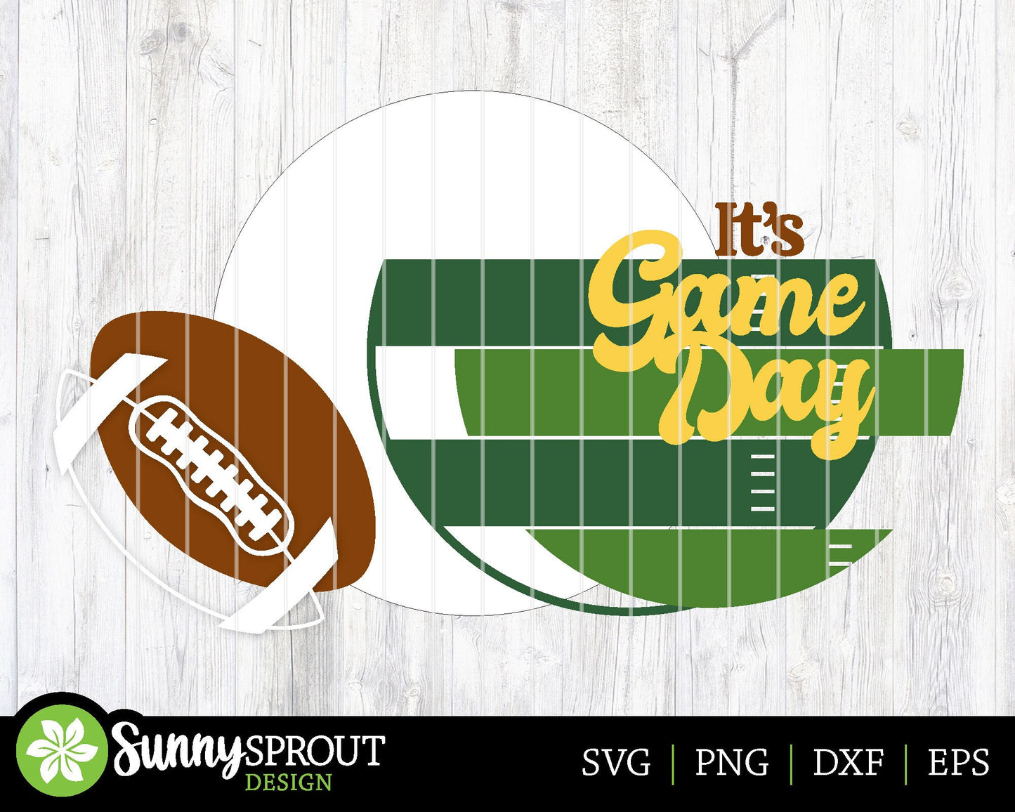 It's Game Day Football Sign, Digital Download, SVG Laser Cut File, Cricut, Round Door Hanger Design, Sports Decor