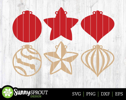 Ornament Garland SVG, Digital download, Glowforge laser file, Cricut, Silhouette, Christmas ornaments for tree design