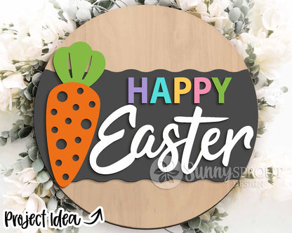 Easter Sign Bundle 2, Round door hanger svg, Glowforge laser file, Cricut cut file, Silhouette, Spring welcome sign svg
