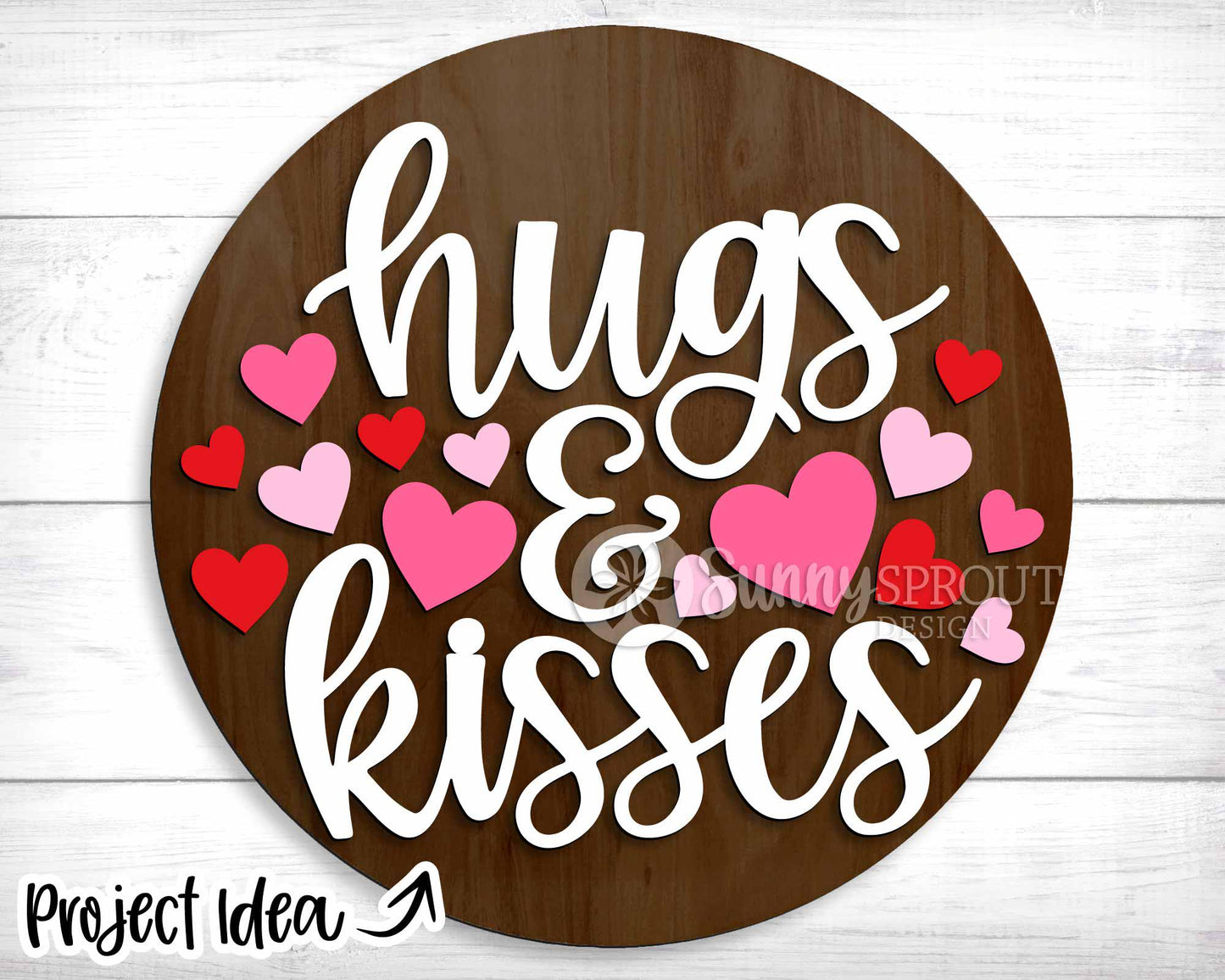 Valentine Laser Sign Bundle 5, Round door hanger, Glowforge laser file, Cricut, Heart welcome sign, Valentine's Day decor