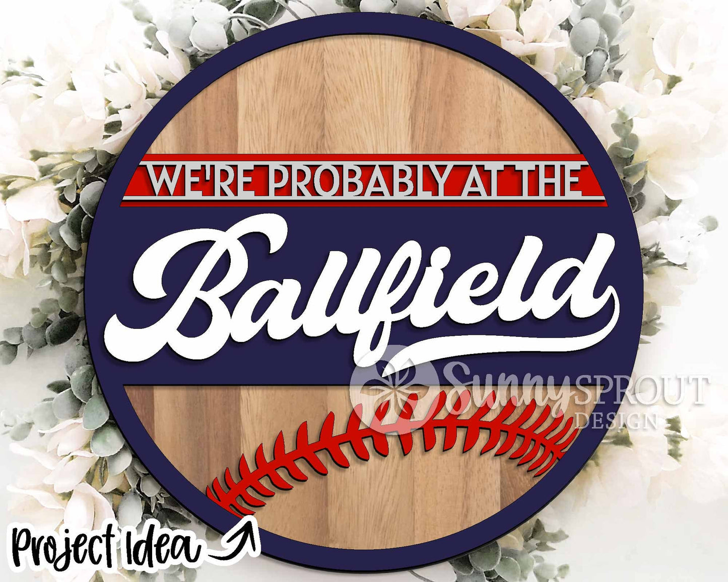 Baseball Softball Laser Sign Bundle, Round door hanger svg, Glowforge laser file, Cricut cut file, Ballfield welcome sign