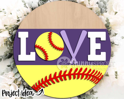 Baseball Softball Laser Sign Bundle, Round door hanger svg, Glowforge laser file, Cricut cut file, Ballfield welcome sign