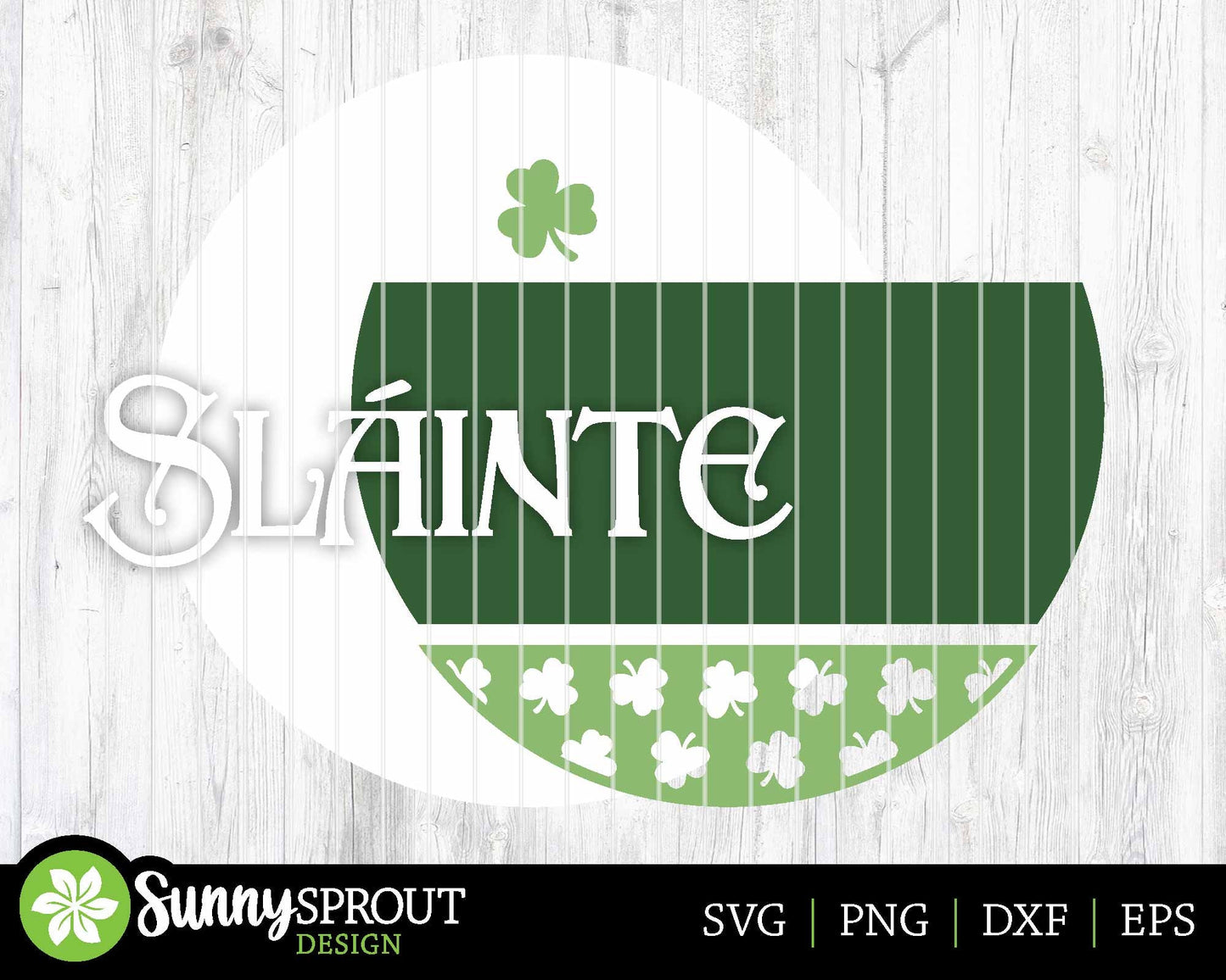 Sláinte Clover Pattern Sign, Digital Download, SVG Laser Cut File, Cricut, Round Door Hanger Design, Irish St. Patrick's Day Decor
