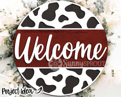 Farm Animal Laser Sign Bundle, Round door hanger svg, Glowforge laser file, Cricut, Chicken coop welcome sign, Cow decor