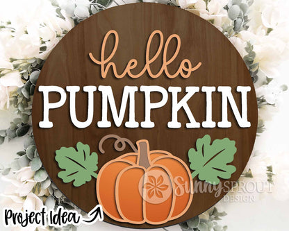 Fall Laser Sign Bundle 2, Round door hanger, Glowforge laser file, Cricut cut file, Autumn welcome sign svg, Fall decor