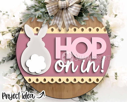 Easter Sign Bundle 6, Round door hanger svg, Glowforge laser file, Cricut cut file, Spring welcome sign svg, Easter bunny