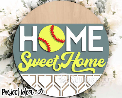 Baseball Softball Laser Sign Bundle, Round door hanger svg, Glowforge laser file, Cricut cut file, Ballfield welcome sign