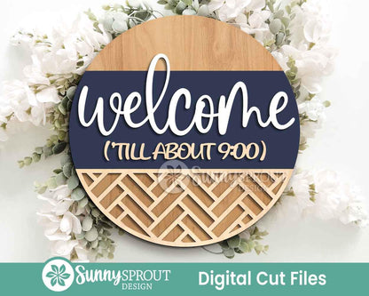 Snarky Laser Sign Bundle, Round door hanger svg, Glowforge laser cut file, Cricut, Funny door sign svg