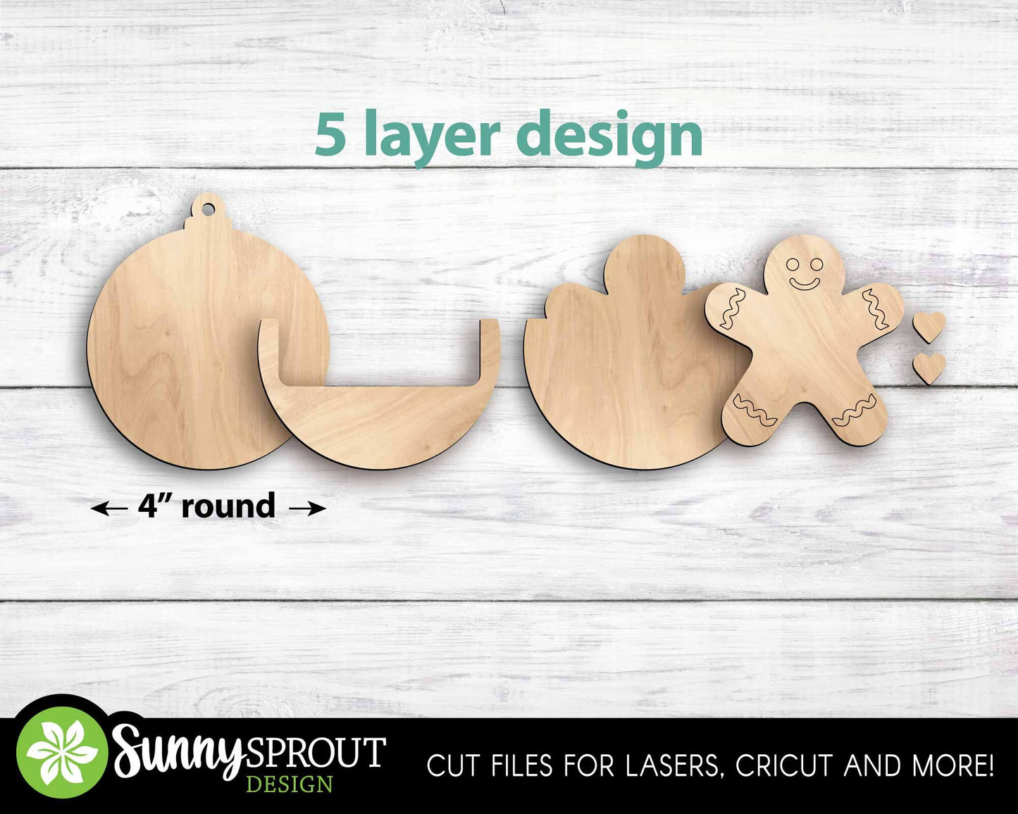 Gift Card Holder Gingerbread Ornament, Digital download, SVG laser cut file, Cricut, Christmas design