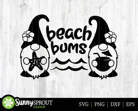 Beach Bums Gnomes SVG, Digital download, Cricut vinyl cut file, Silhouette, Summer vacation shirt, Sign, Mug design