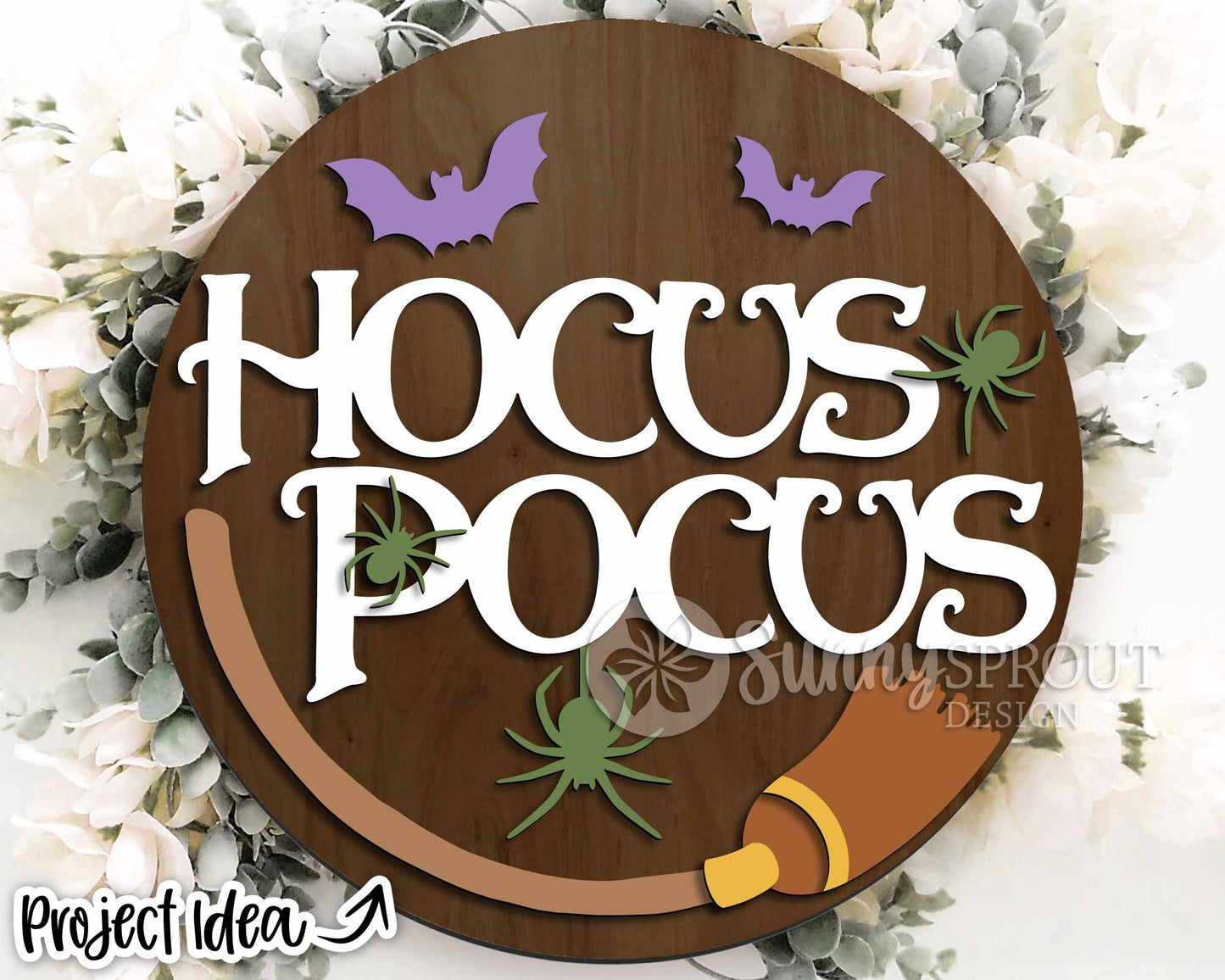 Halloween Laser Sign Bundle 3, Round door hanger, Glowforge laser file, Cricut cut file, Fall welcome sign, Spooky svg