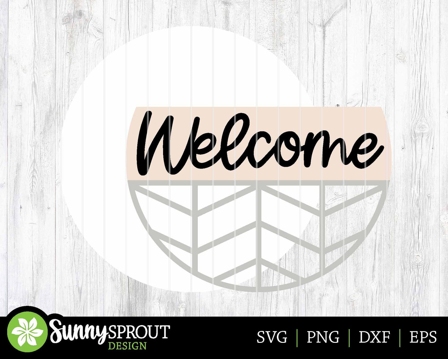 Chevron Geometric Welcome Sign, Digital Download, SVG Laser Cut File, Cricut, Farmhouse Round Door Hanger Design
