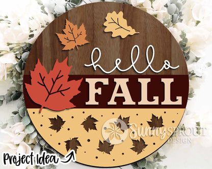 Fall Laser Sign Bundle, Round door hanger, Glowforge laser file, Cricut cut file, Silhouette, Autumn welcome sign svg