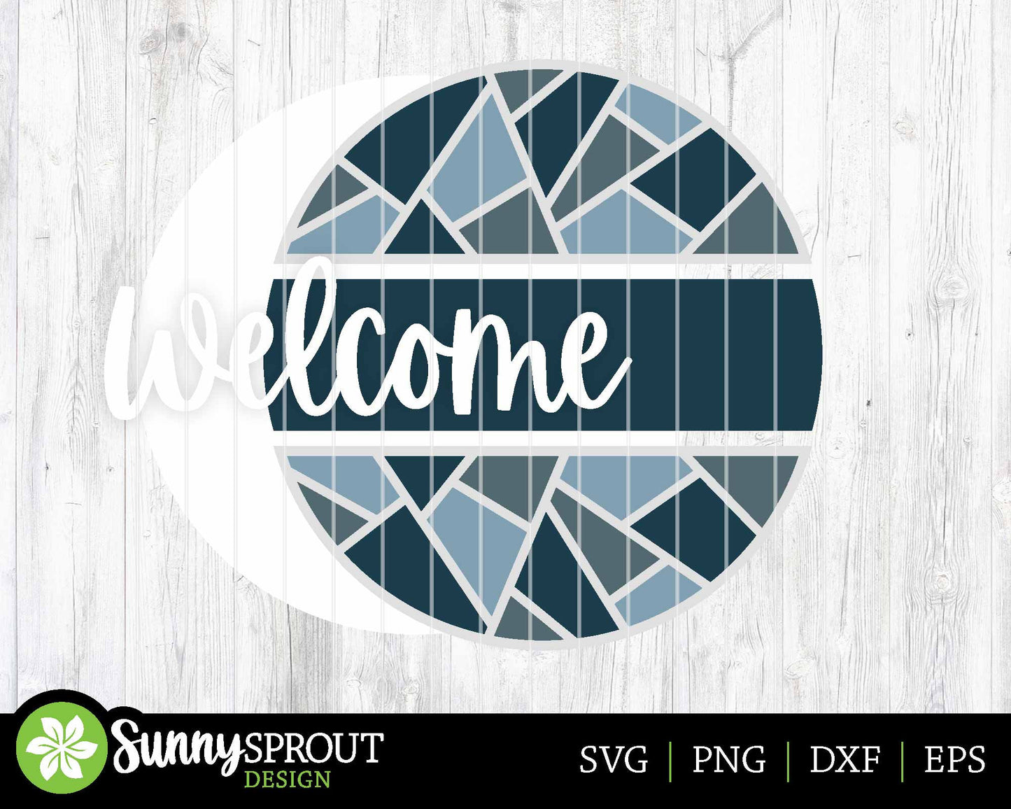 Abstract Geometric Welcome Sign, Digital Download, SVG Laser Cut File, Cricut, Modern Round Door Hanger Design