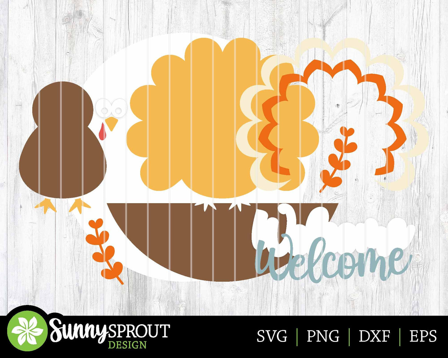 Turkey Welcome Sign, Digital Download, SVG Laser Cut File, Cricut, Round Thanksgiving Fall Door Hanger Design