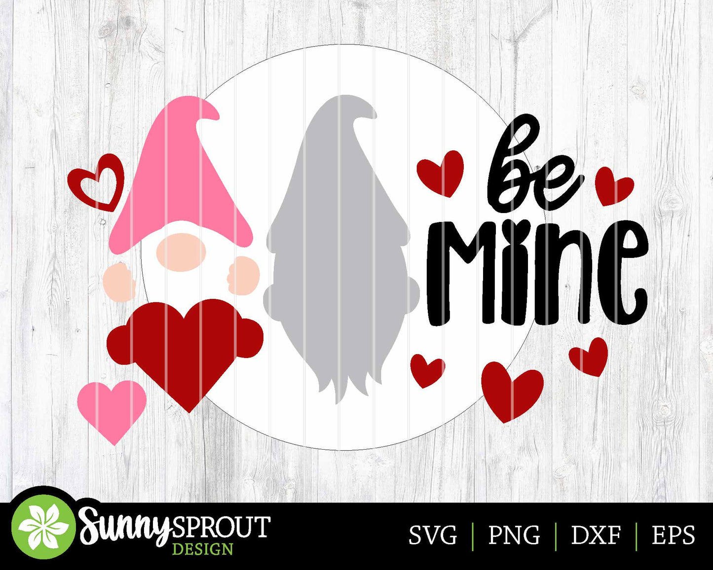Be Mine Heart Gnome Sign, Digital Download, SVG Laser Cut File, Cricut, Round Door Hanger Wall Art Design, Valentine's Day Decor