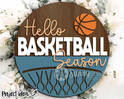 Sport Season Sign Bundle, Round door hanger svg, Glowforge laser file, Cricut, Football, Basketball, Hockey, Baseball