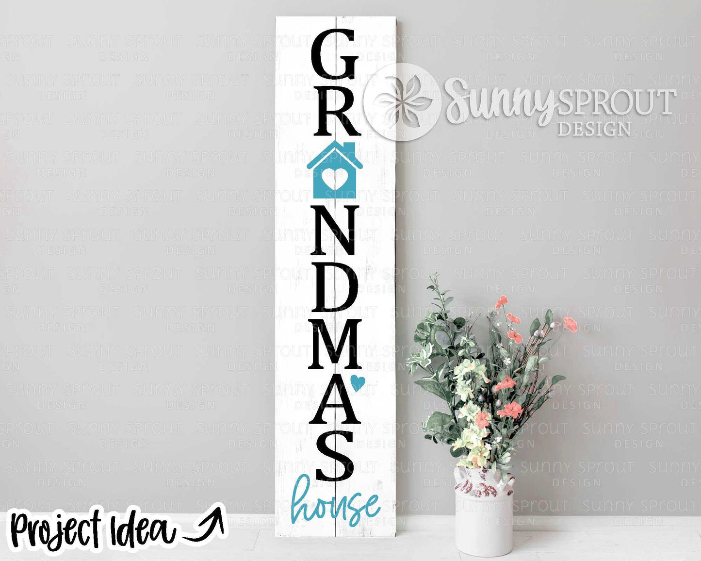 Grandma's House Porch Sign SVG, Digital Download, Cricut Cut File, Silhouette, Front Door Leaner Design